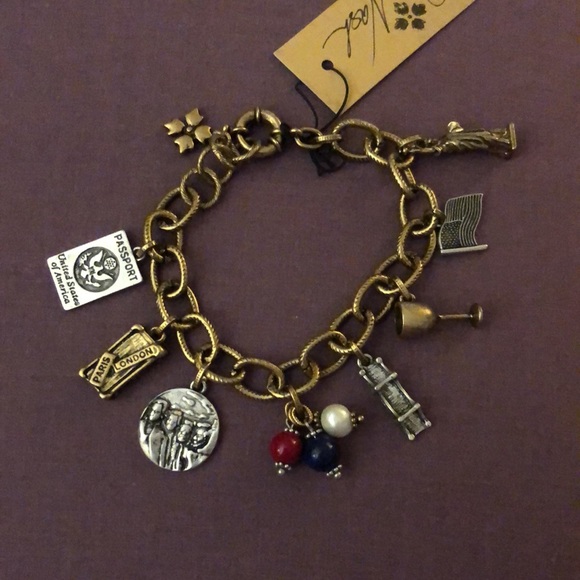 Patricia Nash World Traveler USA Charm Bracelet RGLDSOX NWT - Picture 6 of 12